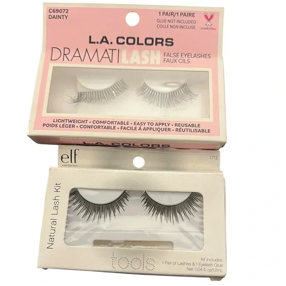 NEW E.L.F. Natural Lash Kit‎ + L.A. Colors DramatiLash DAINTY False Eyelashes