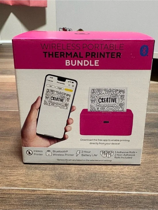 *NEW OPEN BOX* Core Innovations Portable Wireless Thermal Printer Barbie Pink BT