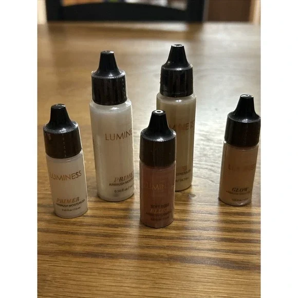 New Sealed Luminess Airbrush Lot. (5)  - Primer, Eraser, Glow, Blush, Glow