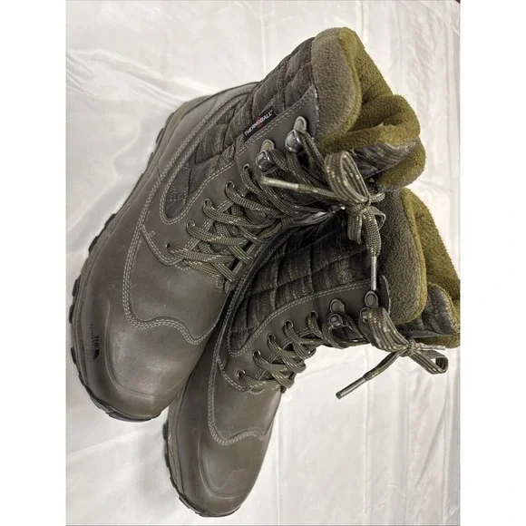 The North Face ThermoBall Eco‎ Men's 9 Insulated Winter Boots Brown/Green