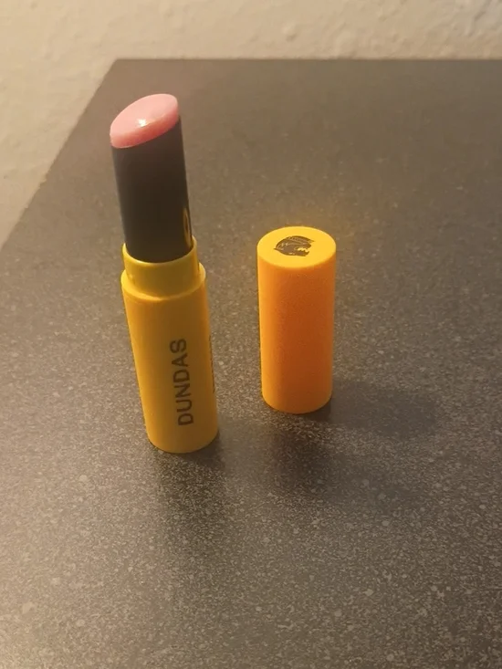 DUNDAS Yellow Tube Lip Balm with Soft Pink Tint