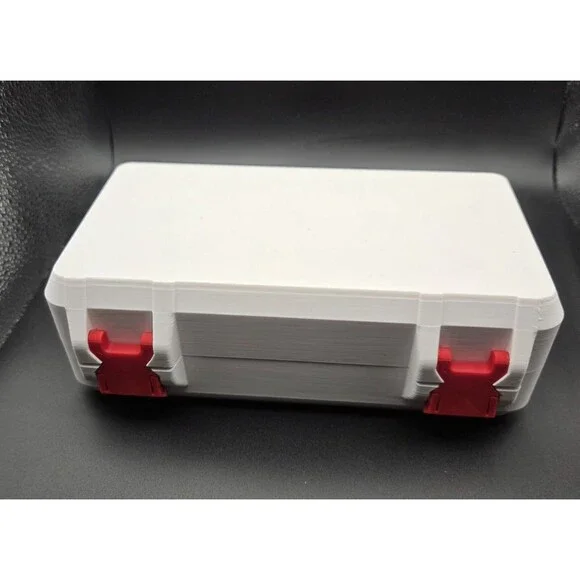 Peptide Supplies Case 8x4x3 In White Red 3D Printed Holds 3ML 10ML Vials Travel