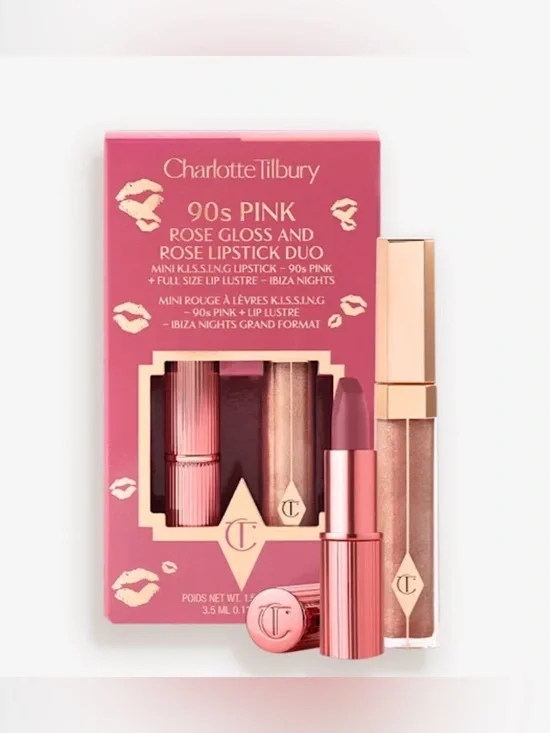 Charlotte Tilbury K.I.S.S.I.N.G. Lip Set Duo 90’s Pink (Limited Edition) NIB