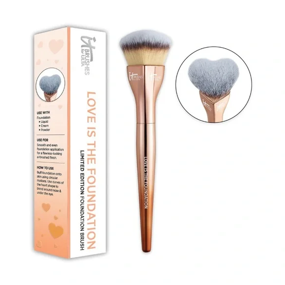 NEW IT Cosmetics Love is the Foundation Brush Limited Edition Ombré Rose Gold