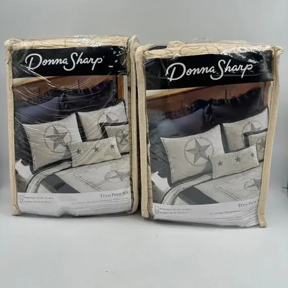 Donna Sharp Texas Pride 938 Lone Star Pillow Shams King Size NIP - 2