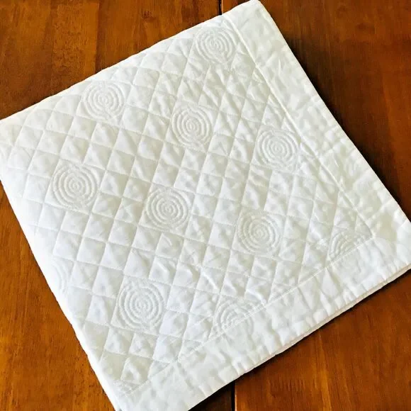 Home Treasures EURO Pillow Sham Off White Sateen Quilted Neiman Marcus USA