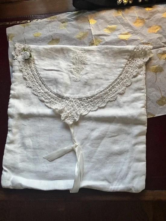 Antique Pillow Cover Monogram B Vintage Bedroom Pillow Cover Daisy 100% Cotton
