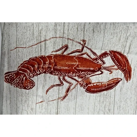 Stencil Lobster Pillow Bryant Industries Indoor/Outdoor‎ Fabric 2 yards- NWOT