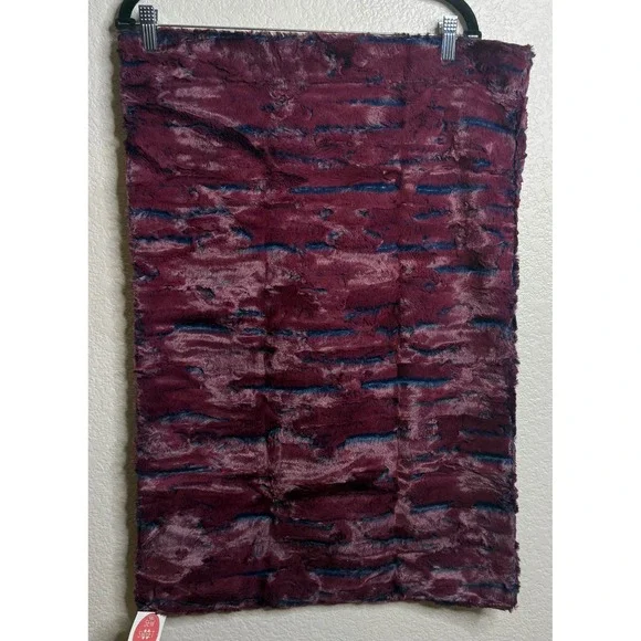 Sew Sweet Minky Designs Pillow Case Cover 19x27 Burgundy Blue Plush Luxury NEW