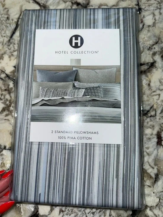 Hotel Collection Gray Stripe Standard Pillowcases - Set of 2