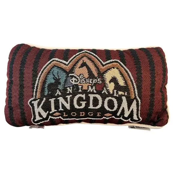 RARE! Animal Kingdom Lodge Decorative Pillow, Made in USA, Disney World, VINTAGE