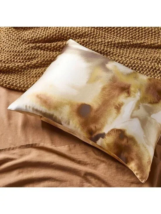 Casaluna Silk Standard Size Pillowcase Blush Neutral Watercolor Design 20