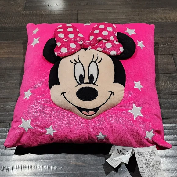 Disney Minnie Mouse Pink Accent Pillow with White Stars