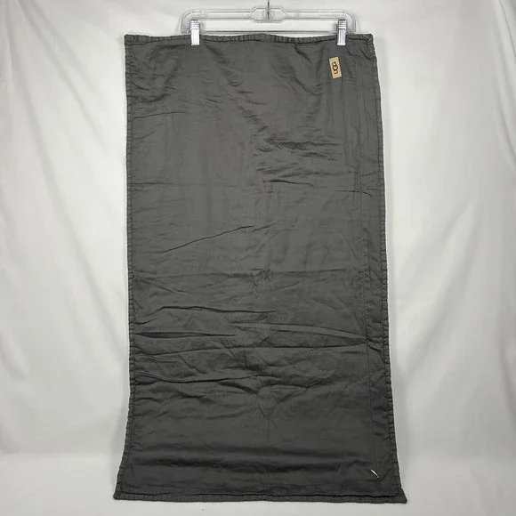 UGG Charcoal Grey Quilted Body Pillow Sham Cover – Leather Logo Patch