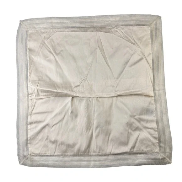 Pine Cone Hill Ivory Silk Euro Pillow Sham Pleated Border‎ Square Cream Luxury