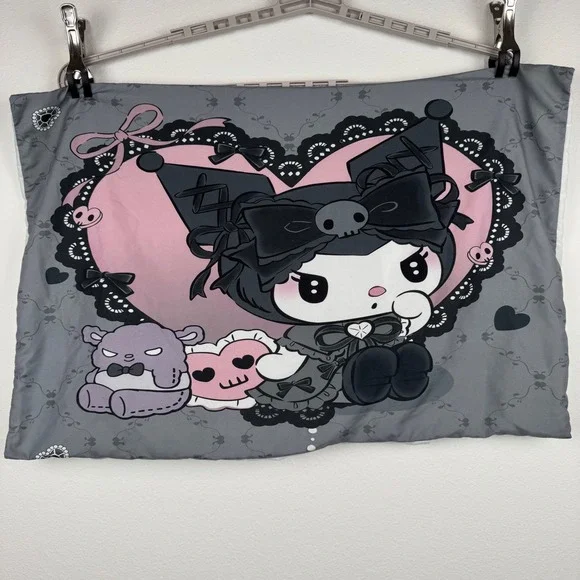 Sanrio Kuromi Pillowcase Unisex OS Grey Good Goth Kawaii Anime Decor