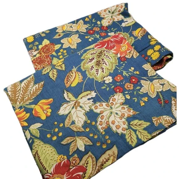 POTTERY BARN Moroccan set (2) Standart shams Linen/ Cotton Blue Floral