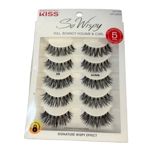 KISS So Wispy 09 False Eyelashes 5 Pairs Multipack Full‎ Bouncy Volume KPLM04
