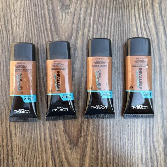 (4) L'Oreal‎ Paris Infallible Pro-Glow Foundation Shade 212 Cocoa 1 fl oz SPF 15