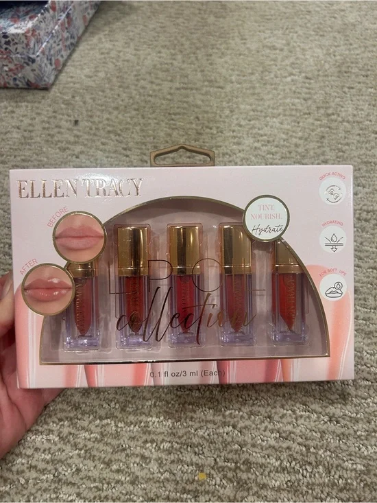 Ellen Tracy Lip Oil Set - Pink, Nude, Brown, Rose, Coral Shades
