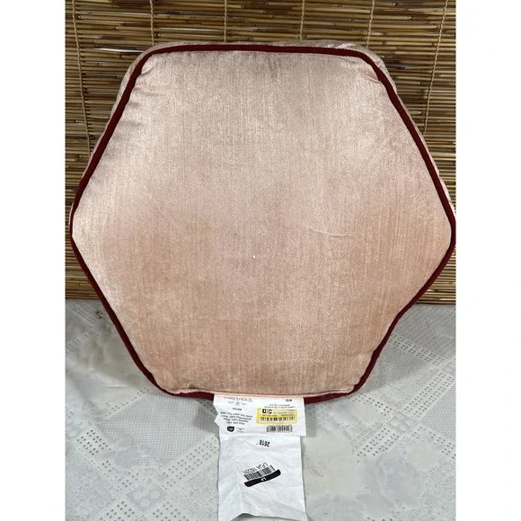 Threshold x Studio McGee Velvet Coral hexagon Shaped Throw Pillow 16x3in