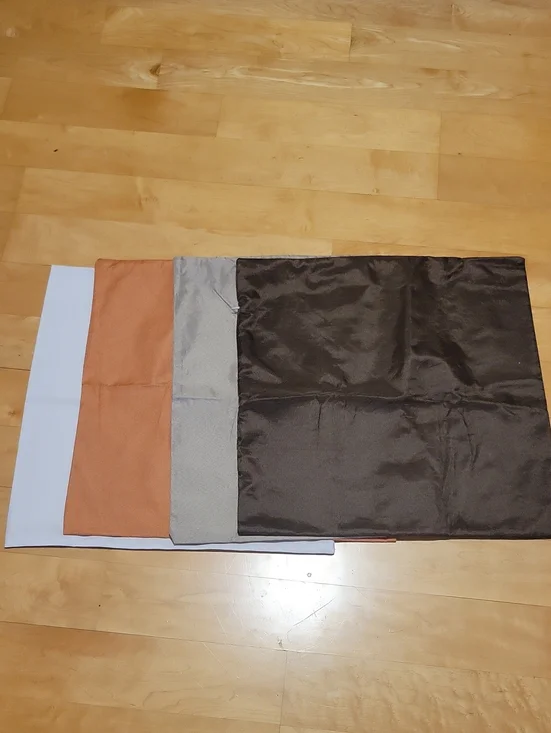 Set If 4 19x19in Square Zip Pillow Covers Fall Colors Brown Orange White Taupe