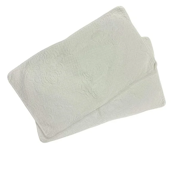 Tahari Home King Quilted Cotton Pillow‎ Shams Set White