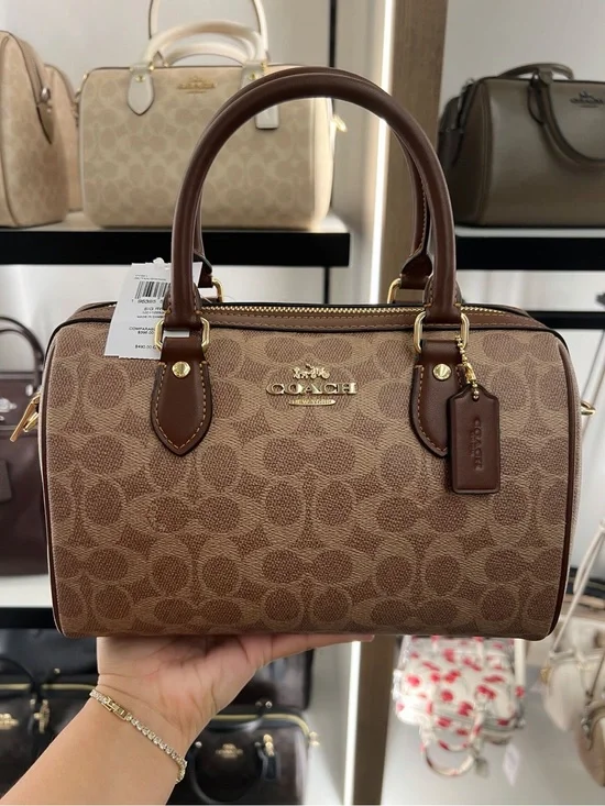 Coach Medium Rowan in Brown Signature Canvas