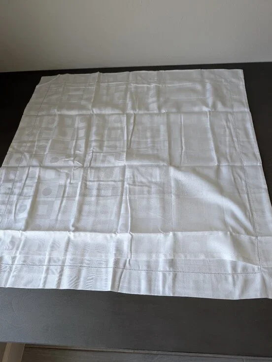 Neiman Marcus White Cotton Mono Squares Shams Cover Size 26