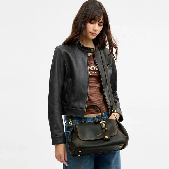 *NWT* Coach Slouchy Rogue Top Handle Bag In Loved Leather (Purchased Coach)