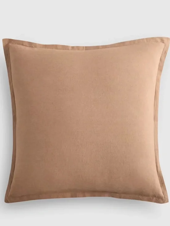 European Linen Euro Sham Latte Brown