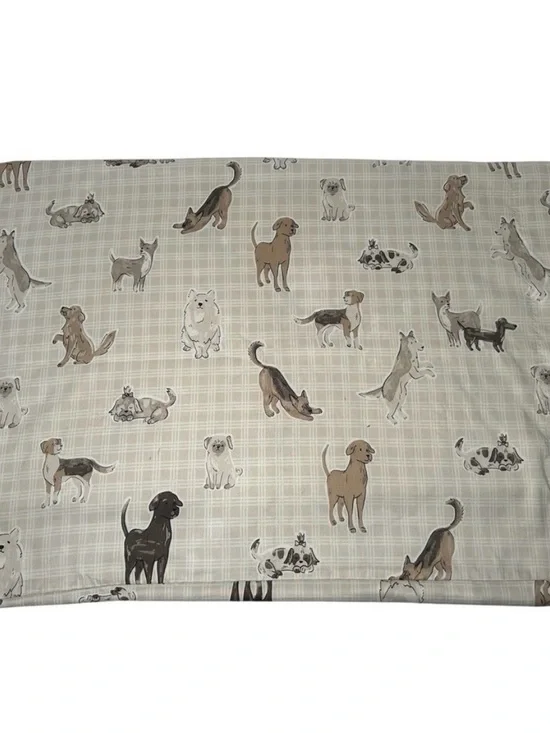 Dog‎ Print Neutral Plaid Pillowcase Cover Dog Lover Woof Dogmom Pups One Case