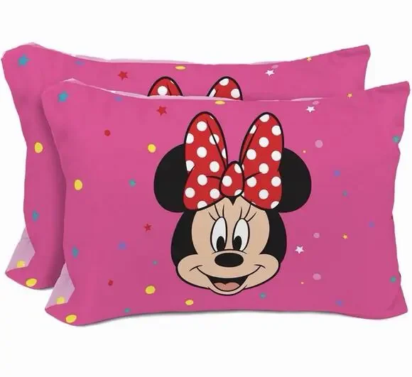 Disney Minnie Mouse 2 Pack Pillow Case Girls Pink Rainbow Colorful New