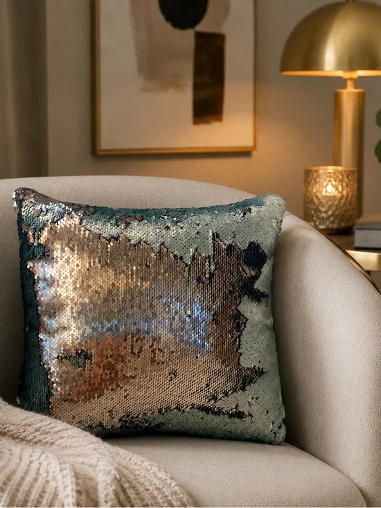 Decorative sequin pillow