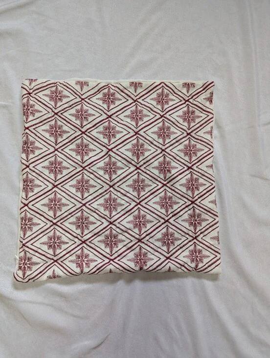 Natori Cherry Blossom Embroidered Star Burst Accent Pillow Cover 15