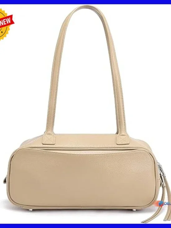 Genuine Leather Shoulder Bag - Bowler Satchel for Women - Travel Work Purse