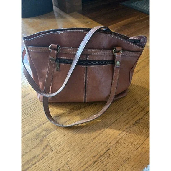 Patricia Nash Heritage Collection Tan Leather Poppy Tote Bag Shoulder Handbag
