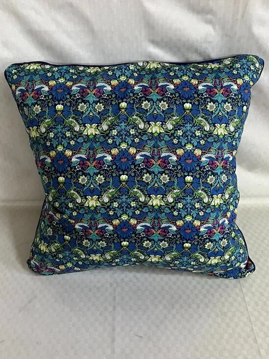 Unbranded Floral Throw Pillow 16x14in Multicolor Botanical Velvet Accent Decor