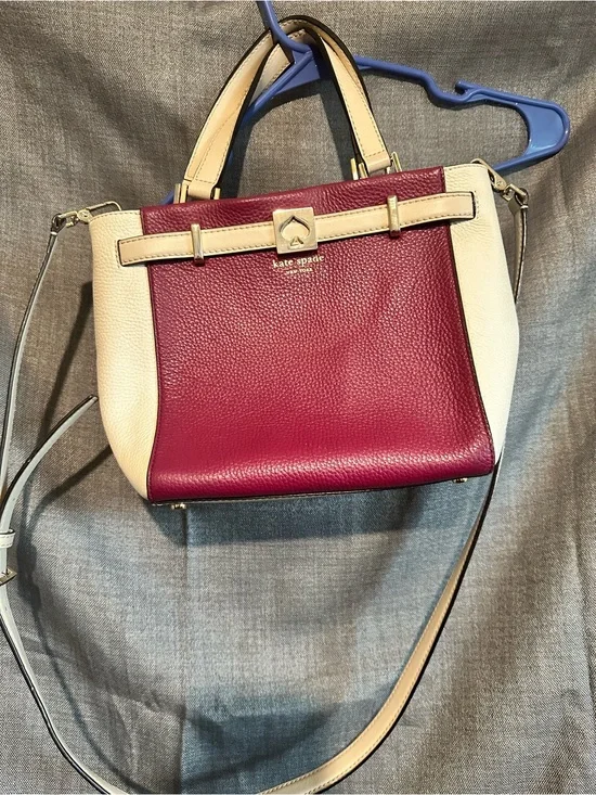 kate spade Two-Tone Berry and Cream Leather Satchel