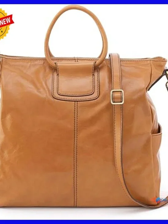 Large Leather Satchel Crossbody Bag with Top Handle and Removable Strap