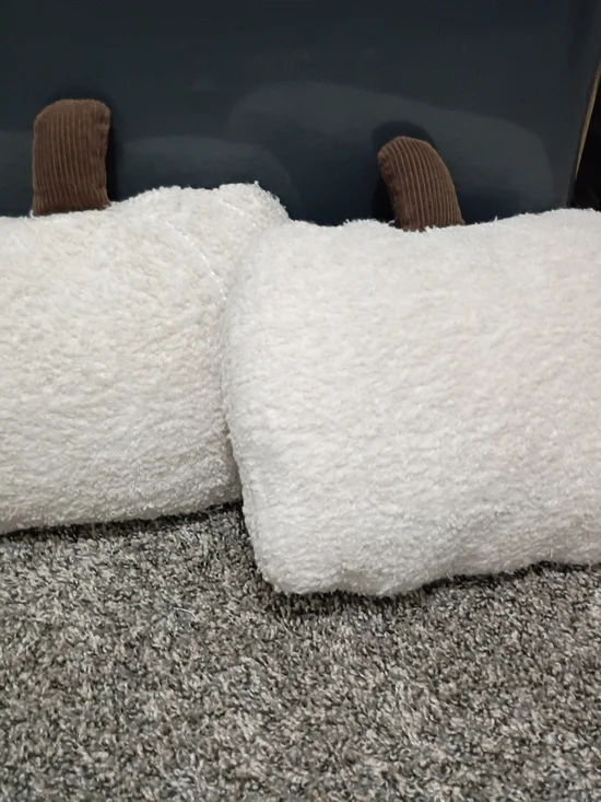 Cozy White Sherpa Decorative Pillows That Look Like Pumpkins