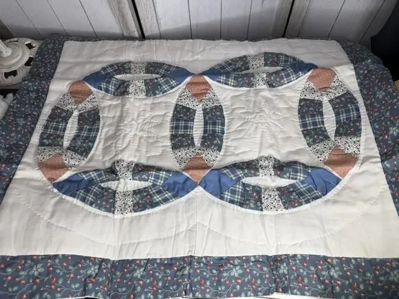 Vintage The Arch Home Quilt Sham 20x26 ‘Double Wedding Ring’ New! Set Of 2