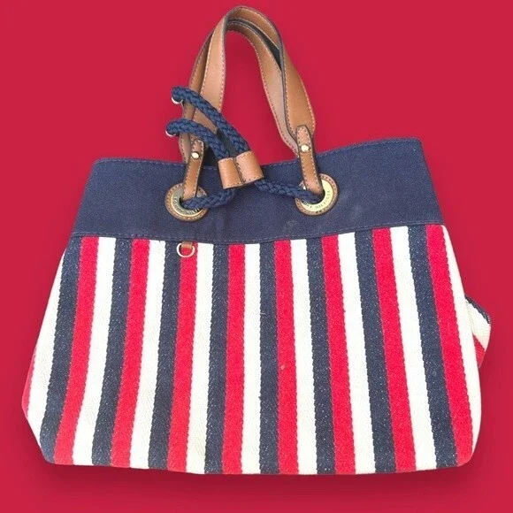 Tommy Hilfiger Red White and Blue American Glory Sailor Canvas Tote Cute July 4