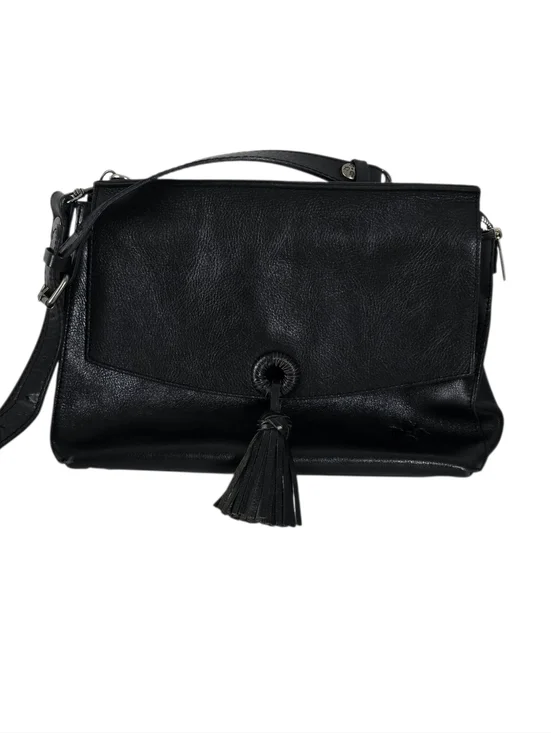 Patricia Nash Mollia Leather Top Handle Satchel Black Tassel