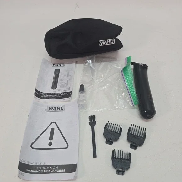 Wahl 2520LC Cordless Precision Trimmer Black Beard/Body/Hair w/ Guards Case #E4