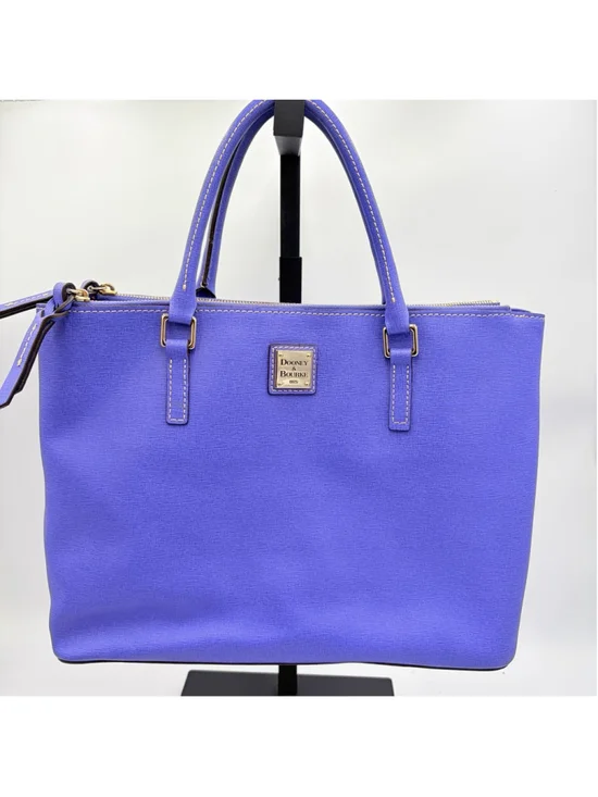 DOONEY & BOURKE Saffiano Double Zip Satchel VIOLET Italian Leather Handbag