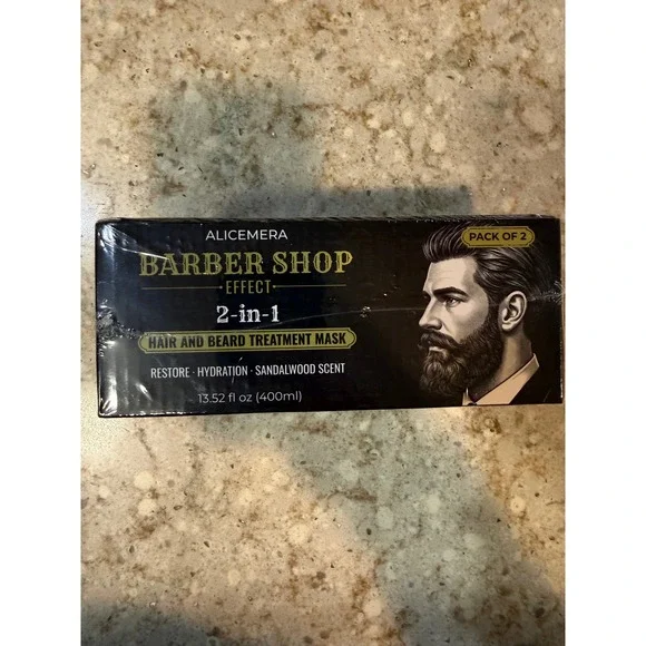 Alicemera Barber Shop Effect 2-in-1 Hair & Beard Treatment Mask Pack of 2 13.5oz