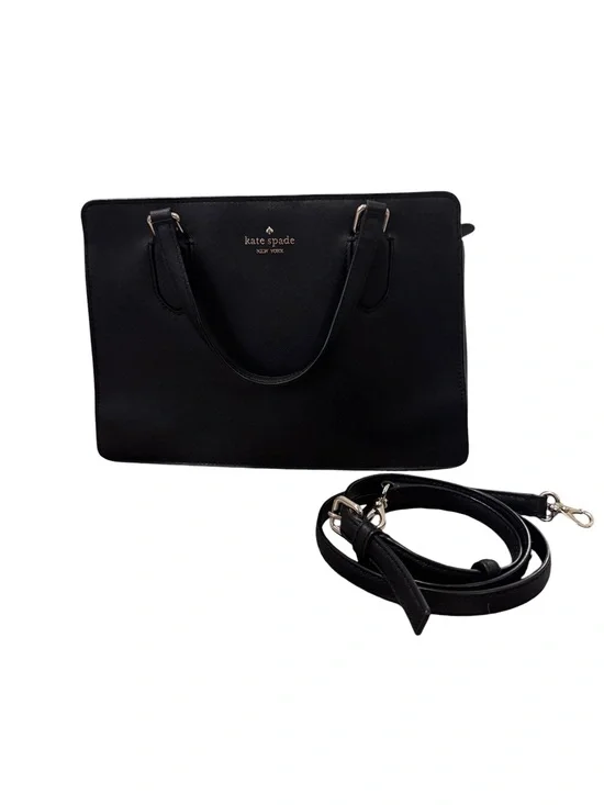 kate spade Black Saffiano Leather Satchel with Detachable Strap