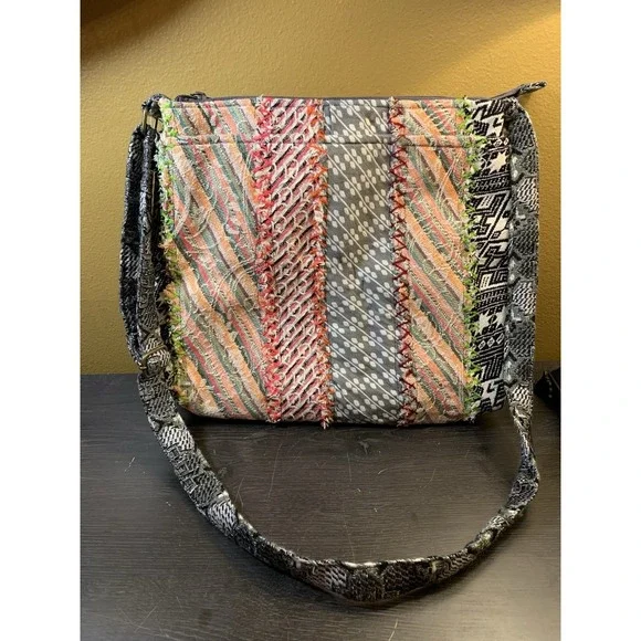 Your Journey‎ Demdaco Colorful Patchwork Weekender Boho Carpet Bag Pockets