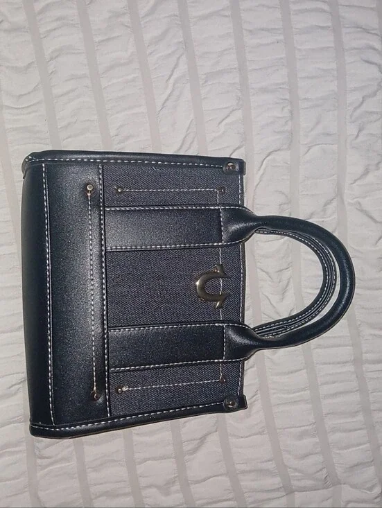 Classic True Religion Black Women's Tote Bag with Gold Accent With Strap